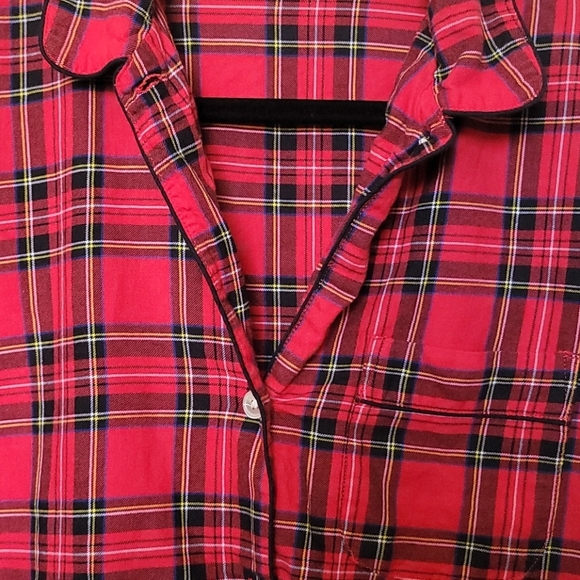 J. Crew red tartan long sleeve button down sleep shirt XS - Picture 6 of 8